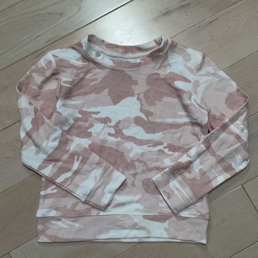 Brokedown super soft stretch pink camo girls sweatshirt